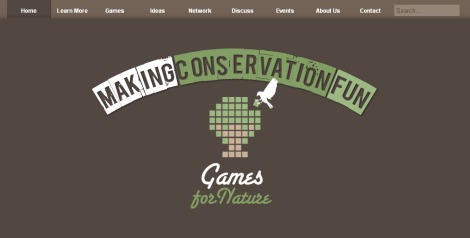 El logo de la página web de "Games for Nature"